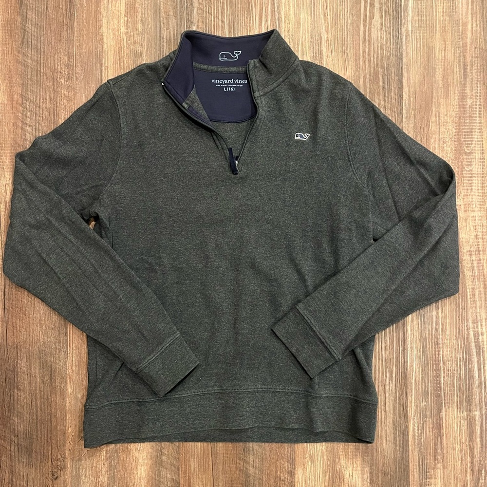 Boy’s Vineyard Vines Charcoal Quarter Zip Sweater